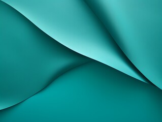 Cyan background with dark cyan paper on the right side, minimalistic background, copy space concept, top view, flat lay, high resolution