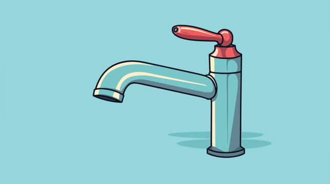 Vector illustration of the faucet 2d flat cartoon v