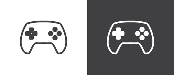 Gamepads Game console icon symbol sign in black and white background. Gamepads vector icon. Video Game controller icon. Video game console icon. Vector illustration © sugarstock