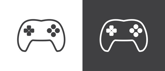 Game console or Gamepads icon symbol sign in black and white background. Gamepads vector icon. Video Game controller icon. Video game console icon. Vector illustration