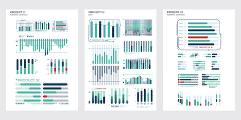 Business elements charts in color. Finance Charts. - 784803308