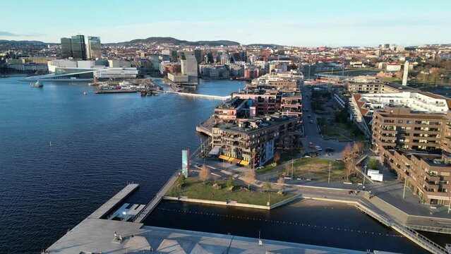 Drone footage of spring in Bj&oslash;rvika, Oslo