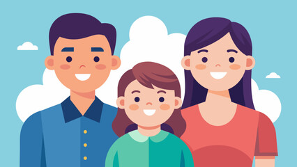 Happy family mother father brother sister vector illustration