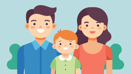 Happy family mother father brother sister vector illustration
