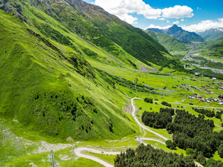 green slopes of the Georgian mountains - photo wallpaper background