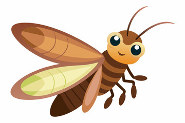 brown lacewing vector illustration