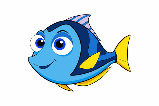recommend clip art: blue tang fish vector illustration