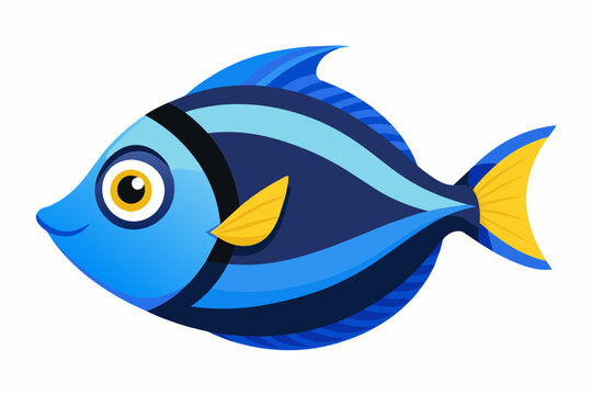 recommend clip art: blue tang fish vector illustration