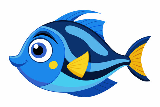 recommend clip art: blue tang fish vector illustration