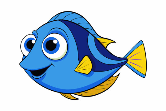 recommend clip art: blue tang fish vector illustration