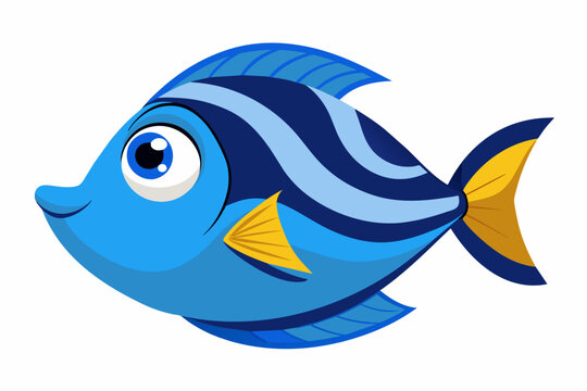 recommend clip art: blue tang fish vector illustration