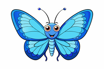 blue butterfly moth vector illustration