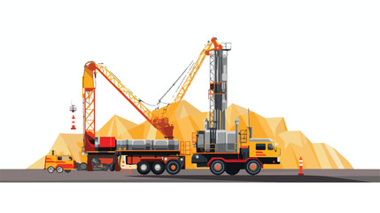 Obraz na płótnie Canvas Vector illustration with equipment for gas producti