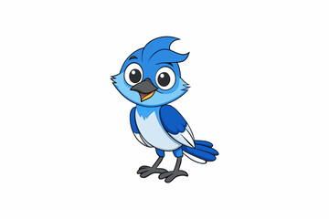 blue jay bird vector illustration