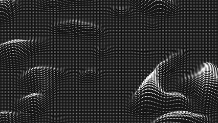 Point wave bump texture. Abstract dot background. Technological cyberspace background. - 784809327