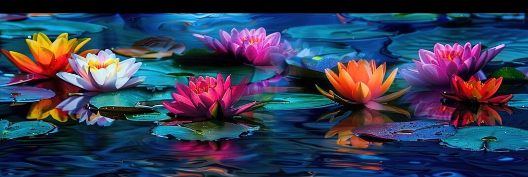 photo of colorful water lilies 