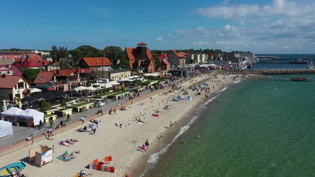 Promenade Beach Hel Plaza Promenada Aerial View Poland