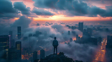 The sky is filled with clouds, creating a moody atmosphere
