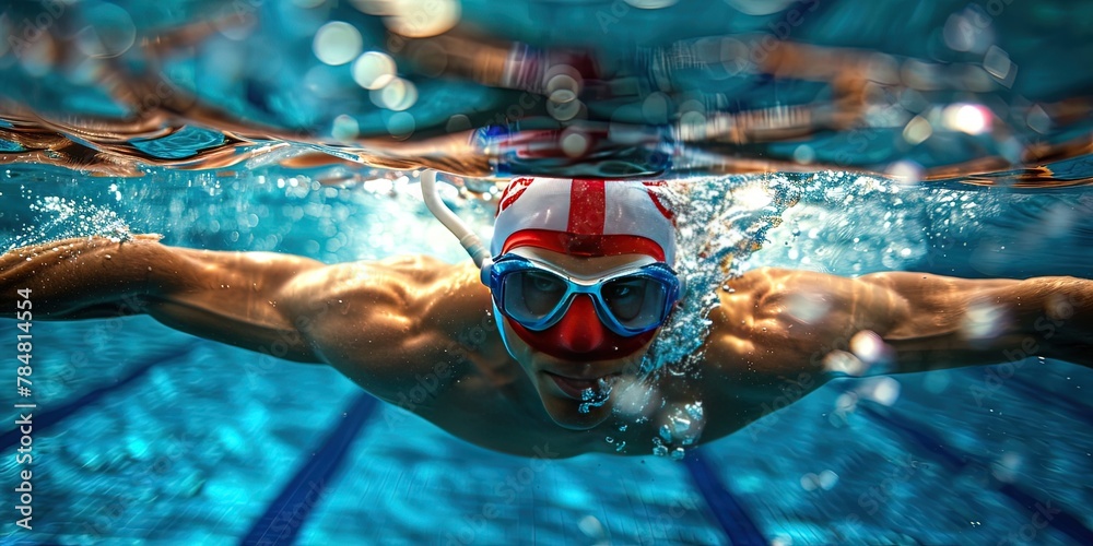 Wall mural photo of Olympic swimmer, Team USA