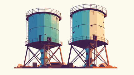 Vector image 3d water tower icon with white background