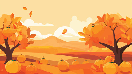 Naklejka na ściany i meble Vector image autumn designs with orange and yellow