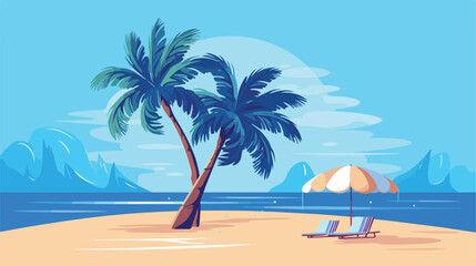 Fototapeta na wymiar Vector image beach element icon with blue background