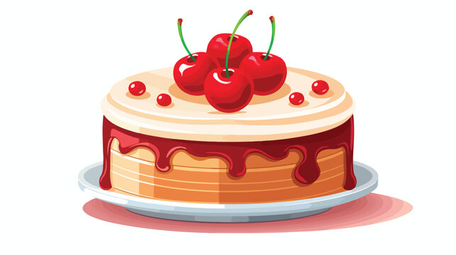 Vector image cake icon with apples on white background