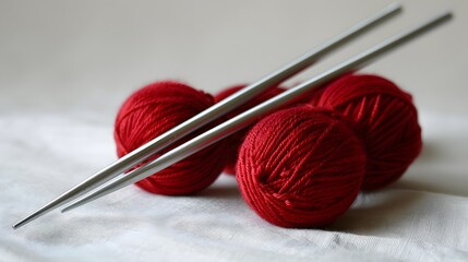 Yarn and knitting needles
