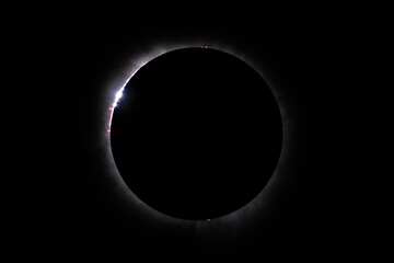 Bailey's Beads and Chromosphere ,April 8 2024 Total Solar Eclipse. Texas