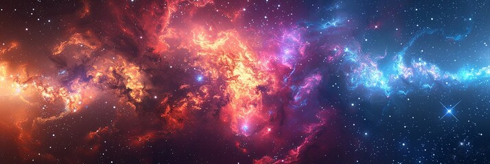 Fototapeta premium Hyperlight Nebula Burst in Vivid Neon Colors