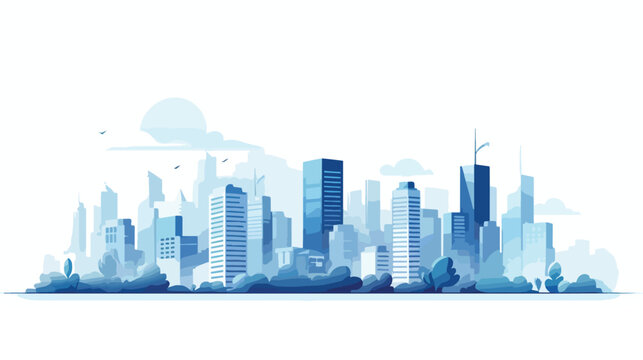 Vector image city icons with white background and b