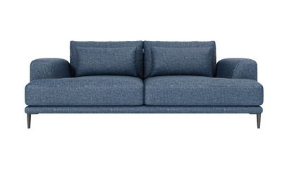 Modern and luxury blue sofa isolated on white background. Furniture Collection.