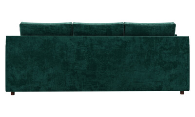 Modern and luxury green velvet sofa isolated on white background. Furniture Collection.