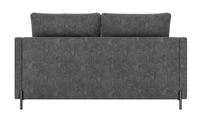 Modern and luxury gray velvet sofa isolated on white background. Furniture Collection.