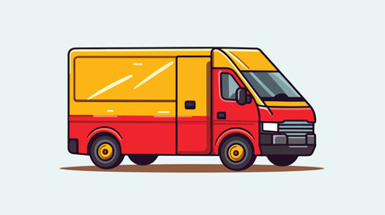 Vector image delivery icon in red with yellow with