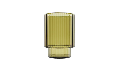 modern yellow glass vase isolated on white background.  Glass flower pot. 3D render
