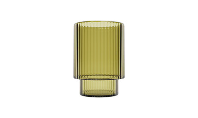 modern yellow glass vase isolated on white background.  Glass flower pot. 3D render
