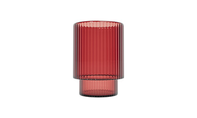 modern red glass vase isolated on white background.  Glass flower pot. 