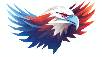 Vector image eagle icon with blue red and star colo