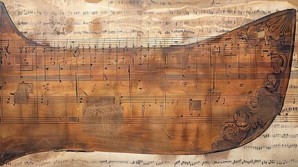 A detailed depiction of Renaissance lute tablature, showcasing the method of musical notation used...