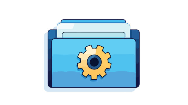 Vector image folder icon with tool icon with white