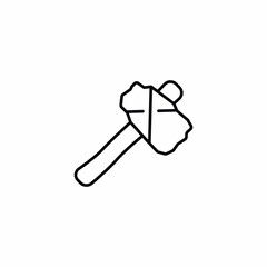 ancient rock hammer tool icon