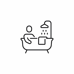 bathtub wash shower body care icon