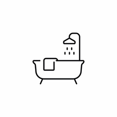 bathtub wash shower body care icon