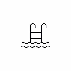 swimming pool stairs spa icon