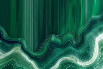 Malachite Green Marble Waves Abstract Background - obrazy, fototapety, plakaty