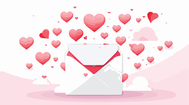 Vector image letter envelope with valentine hearts