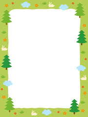Forest theme border background illustration