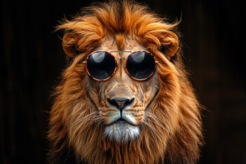 Lion with glasses