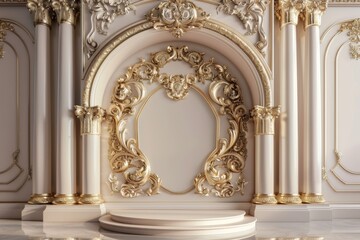 White and Gold Room With Large Mirror